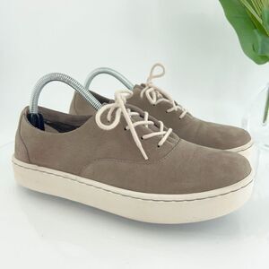Born Women's Sven Shoe Size 10 Taupe Leather Platform Sneaker Lace Up